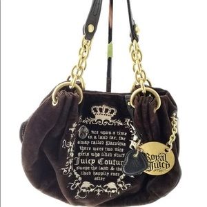 Juicy Couture Royal Brown Velour Hobo Bag